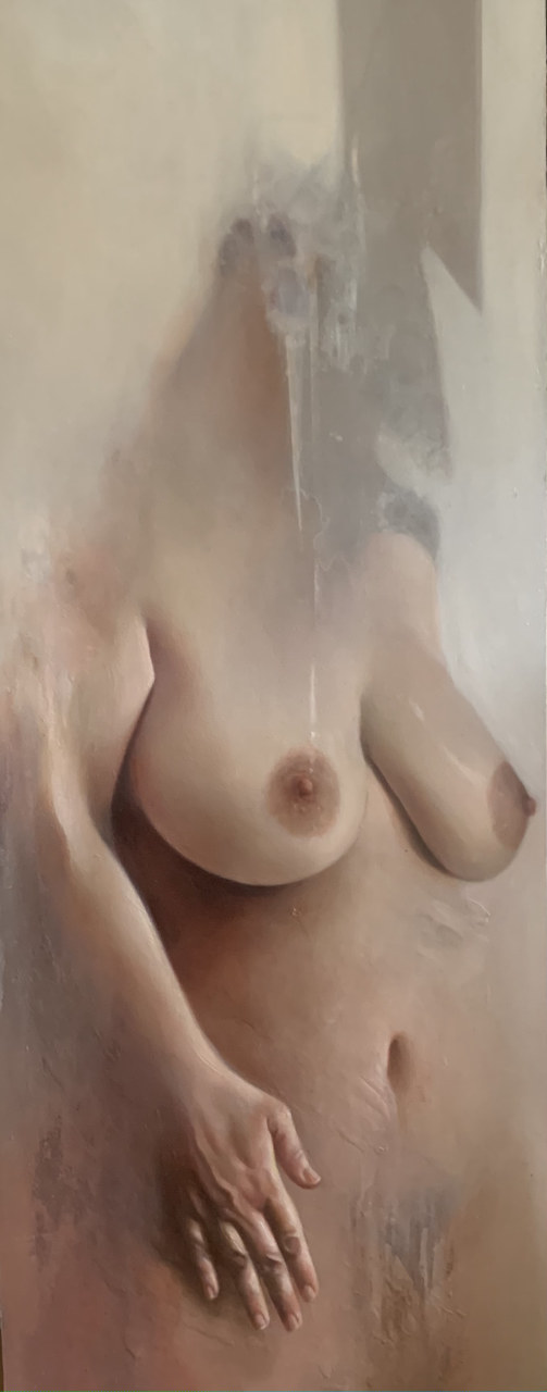 Oil painting on wood. 100x40cm, 2020